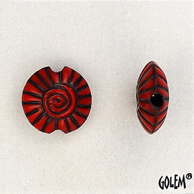 Spiral, red on dark, Size S
