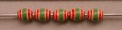 red & green oval bead
