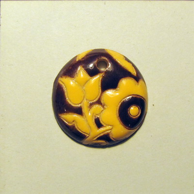 Brown & yellow, Small Round