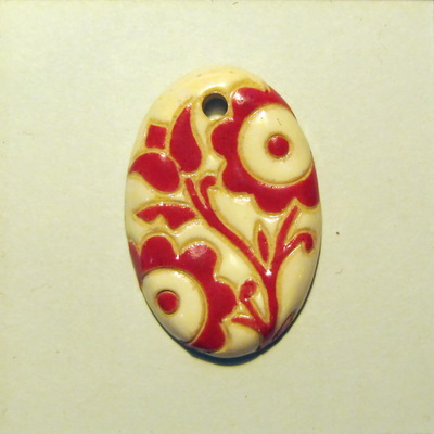 Red & White, Small Oval