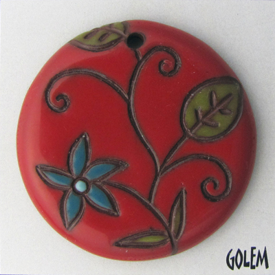 Flower pattern - large round, red