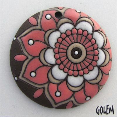 "Paisley", large pink flower
