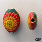 Dragon Eye, stoneware almond bead size M