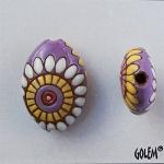 Dragon Eye, purple, almond bead size M