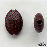 dark clay, size M, red polka dots
