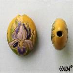 Purple Irises - almond bead, Size M