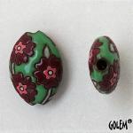 Blooming Hearts on Jade, almond bead size M