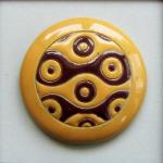 cabochon - wave, yellow and brown
