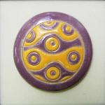 cabochon - wave, purple and yellow