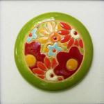 round cabochon with flowers