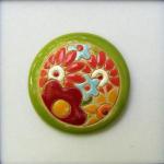 small round cabochon with flowers