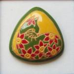 triangle cabochon with cat