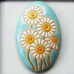 oval cabochon, daisees
