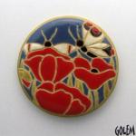 round cabochon, poppies
