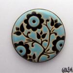 large round cabochon, dark& light blue