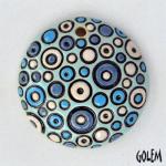 Round dommed pendant, light/dark blue bubbles