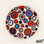 Round domed pendant, white/red/blue