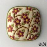 oval square cabochon with blooming tree