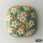 oval square cabochon with blooming tree