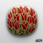 oval square cabochon with tulips