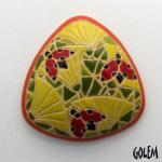 triangle cabochon with ladyugs