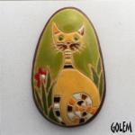 oval cabochon with cat