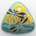 triangle cabochon with dragonflies
