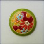 small round cabochon with flowers