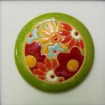 round cabochon with flowers