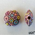 Cool Bubbles, pink/blue/yellow, lentil bead size M