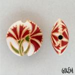 Red Carnations, lentil bead size M