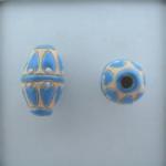 Oval, blue pattern