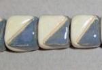 Blue and white cube beads