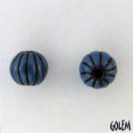 Melon bead - Saphire stripes on dark