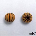 Melon bead - Ginger stripes on dark