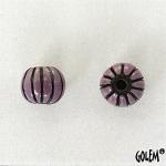 Melon bead - Purple stripes on dark