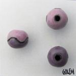 Wave, Ligh & Dark Purple on dark round bead