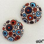Cool Bubbles, red/blue/white, 2 small pendants