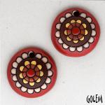 Paisley Mandala, red, 2 small pendants