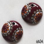 Paisley Flower - burgundy, 2 small pendants