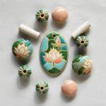 Lotus flower - pendant & matching beads