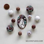 Happy Bunny, pendant & matching beads