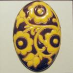 Brown & yellow, oval