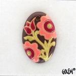 Brown & Pink, Small Oval