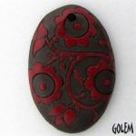 Red on dark, large oval