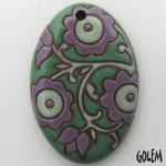Purple & Jade, large oval, terracotta
