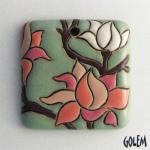 Magnolia flowers - square pendant