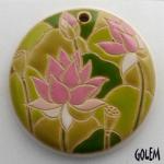 Lotus flowers - large round pendant