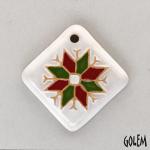 Small Christmas Tree Ornament - White, Red, Green
