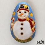 Snowman with scarf, oval pendant